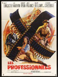 4x055 PROFESSIONALS French 1p R70s Mascii art of Lancaster, Lee Marvin & sexy Claudia Cardinale!