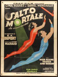 4x060 SALTO MORTALE French 1p '31 E.A. Dupont's trapeze romantic love triangle with, cool art!