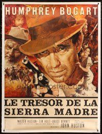 4x272 TREASURE OF THE SIERRA MADRE linen French 1p R60s different art of Humphrey Bogart by Thos!