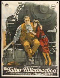 4x025 FAST FREIGHT Austrian 37x50 '22 banned Fatty Arbuckle, stone litho!