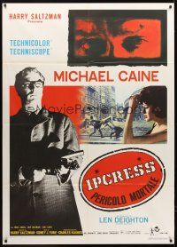 4x080 IPCRESS FILE Italian 1p R67 cool different image of Michael Caine with gun!