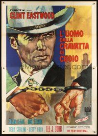4x093 COOGAN'S BLUFF Italian 2p '68 cool different art of Clint Eastwood by Favalli/Volcarenghi!