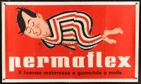 4x298 PERMAFLEX linen Italian 29x51 advertising poster '60s cartoon art for comfortable matresses!