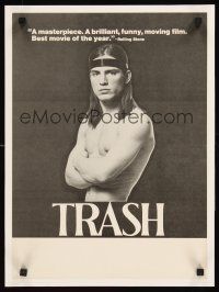 4x123 ANDY WARHOL'S TRASH special 14x19 '70 close up of barechested Joe Dallessandro with headband!