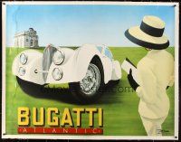 4x293 BUGATTI ATLANTIC linen signed 45x57 art print '89 by the artist Razzia, cool car artwork!