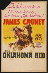 4x016 OKLAHOMA KID WC '39 great artwork of cowboy James Cagney on horseback!
