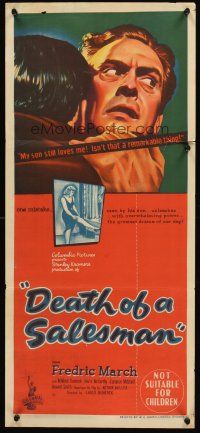 4y174 DEATH OF A SALESMAN Aust daybill '52 Fredric March as Willy Loman in Arthur Miller's play!