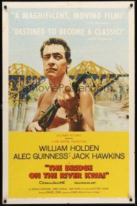 4y092 BRIDGE ON THE RIVER KWAI style B 1sh '58 William Holden in David Lean classic!