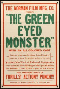 4y108 GREEN EYED MONSTER 1sh '19 stupendous all-star colored motion picture, train adventure!