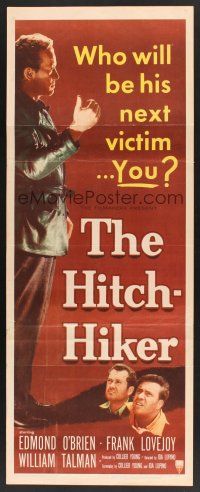 4y272 HITCH-HIKER insert '53 different image of man w/upraised thumb, who will be his next victim!