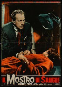 4y372 TINGLER Italian photobusta '62 great image of doctor Vincent Price examing patient!