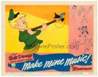 4y057 MAKE MINE MUSIC LC '46 Disney, cartoon bird gets the best of young boy hunter with cork gun!