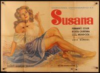 4y200 SUSANA Mexican poster '51 directed by Luis Bunuel, bad girl Rosita Quintana causes trouble!