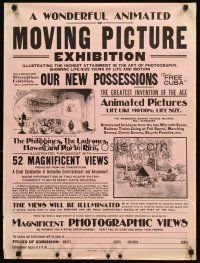 4y243 WONDERFUL ANIMATED OR MOVING PICTURE EXHIBITION special 21x28 c1890s Optigraph festival!