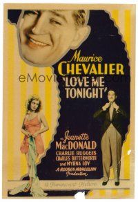 4y009 LOVE ME TONIGHT mini WC '32 incredibly rare Maurice Chevalier & Jeanette MacDonald!