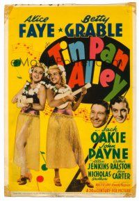 4y018 TIN PAN ALLEY mini WC '40 sexy Alice Faye & Betty Grable in hula outfits with ukuleles!