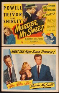 4y074 MURDER, MY SWEET 8 LCs '44 Dick Powell, Claire Trevor, Raymond Chandler's Farewell My Lovely!