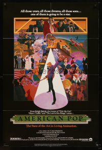 4z048 AMERICAN POP 1sh '81 cool rock & roll art by Wilson McClean & Ralph Bakshi!