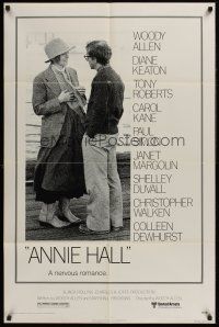 4z056 ANNIE HALL 1sh '77 full-length Woody Allen & Diane Keaton, a nervous romance!