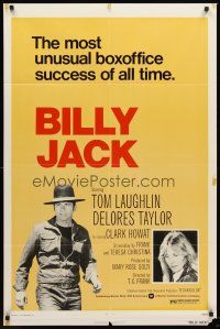 4z096 BILLY JACK 1sh R73 Tom Laughlin, Delores Taylor, most unusual boxoffice success ever!
