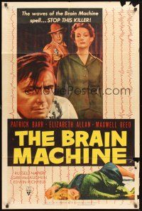 4z115 BRAIN MACHINE style A 1sh '56 Patrick Barr, he's escaped, the man with murder on his mind!