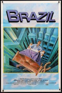 4z121 BRAZIL int'l 1sh '85 Terry Gilliam, cool totally different sci-fi fantasy art!