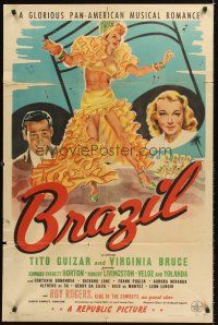 4z120 BRAZIL 1sh '44 Tito Guizar & Virginia Bruce in a glorious Pan-American musical romance!