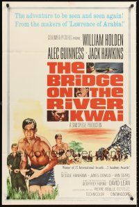 4z124 BRIDGE ON THE RIVER KWAI 1sh R63 William Holden, Alec Guinness, David Lean classic!