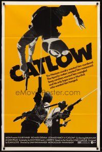 4z153 CATLOW 1sh '71 Yul Brynner, Leonard Nimoy, dead & buried, cool gunfight image!