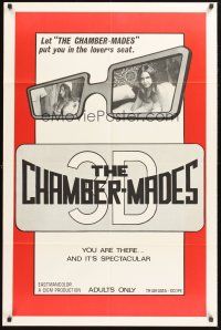 4z157 CHAMBER-MADES 1sh '75 Andrea True, 3-D sex, it puts YOU in the lover's seat!