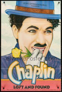 4z159 CHAPLIN LOST & FOUND 1sh '84 great Page Wood art of classic funnyman Charlie Chaplin!