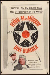4z234 DIVE BOMBER 1sh R56 Michael Curtiz directed, aviators Errol Flynn & Fred MacMurray!