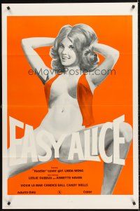4z257 EASY ALICE 1sh '76 beyond outrageous art of near-naked Linda Wong in the title role!
