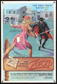 4z273 EROTIC ADVENTURES OF ZORRO 1sh '72 sexy rated Z masked hero!