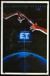 4z254 E.T. THE EXTRA TERRESTRIAL 1sh '82 Drew Barrymore, Steven Spielberg classic!