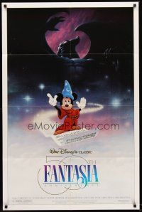 4z293 FANTASIA DS 1sh R90 great image of Mickey Mouse & others, Disney musical cartoon classic!