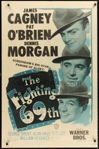 4z307 FIGHTING 69th 1sh R48 WWI soldiers James Cagney, Pat O'Brien & Dennis Morgan!