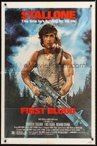 4z314 FIRST BLOOD 1sh '82 artwork of Sylvester Stallone as John Rambo by Drew Struzan!