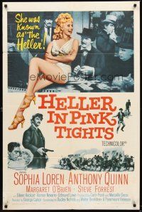 4z413 HELLER IN PINK TIGHTS 1sh '60 sexy blonde Sophia Loren, great gambling image!