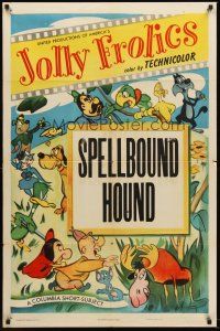 4z468 JOLLY FROLICS stock 1sh '50 cool art from Columbia cartoons, Spellbound Hound!