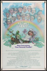 4z589 MUPPET MOVIE 1sh '79 Jim Henson, Drew Struzan art of Kermit the Frog & Miss Piggy!