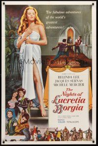 4z617 NIGHTS OF LUCRETIA BORGIA 1sh '60 Grieco's Le Notti di Lucrezia Borgia, sexy Belinda Lee!