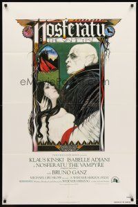 4z619 NOSFERATU THE VAMPYRE 1sh '79 Klaus Kinski, Werner Herzog, classic Palladini vampire art!