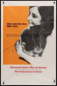 4z634 ONLY GAME IN TOWN int'l 1sh '69 Elizabeth Taylor & Warren Beatty are in love in Las Vegas!