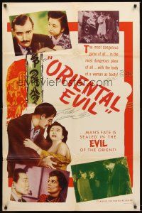 4z637 ORIENTAL EVIL 1sh '51 Man's Fate is sealed in the Evil of the Orient, Martha Hyer!