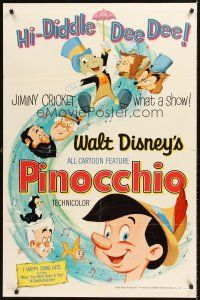 4z655 PINOCCHIO 1sh R62 Disney classic fantasy cartoon about a wooden boy who wants to be real!