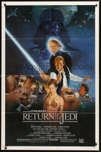 4z694 RETURN OF THE JEDI style B 1sh '83 George Lucas classic, Harrison Ford, Sano art!