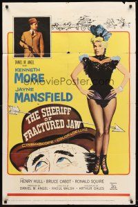4z758 SHERIFF OF FRACTURED JAW 1sh '59 sexy burlesque Jayne Mansfield, sheriff Kenneth More!