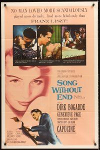 4z792 SONG WITHOUT END 1sh '60 Dirk Bogarde as Franz Liszt, sexy Genevieve Page!