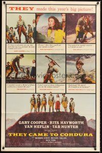 4z863 THEY CAME TO CORDURA 1sh '59 Gary Cooper, Rita Hayworth, Tab Hunter, Van Heflin!